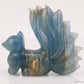 Blue Onyx Nine Tails Fox Sculpture Crystal Healing Hand Carved Crystal