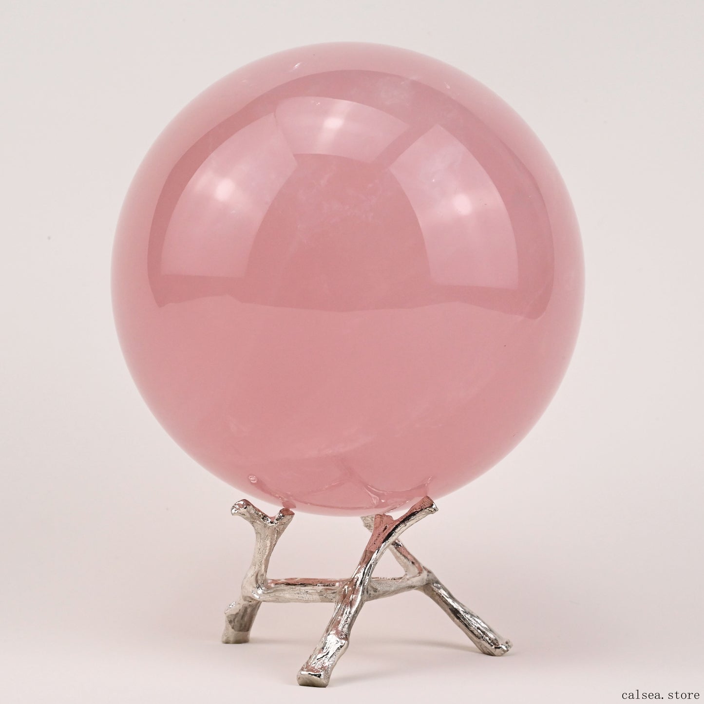 3.7'' Starlight Rosequartz Sphere Hand Carved Crystal Healing Starlight Glimmer Sphere/Ball