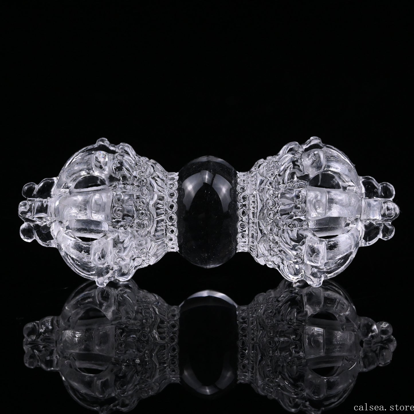 Awesome Clearquartz Vajira Sculpture Artifact Crystal Healing Hand Carved