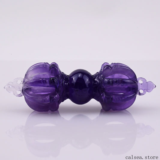 Awesome Amethyst Vajira Sculpture Artifact Crystal Healing Hand Carved