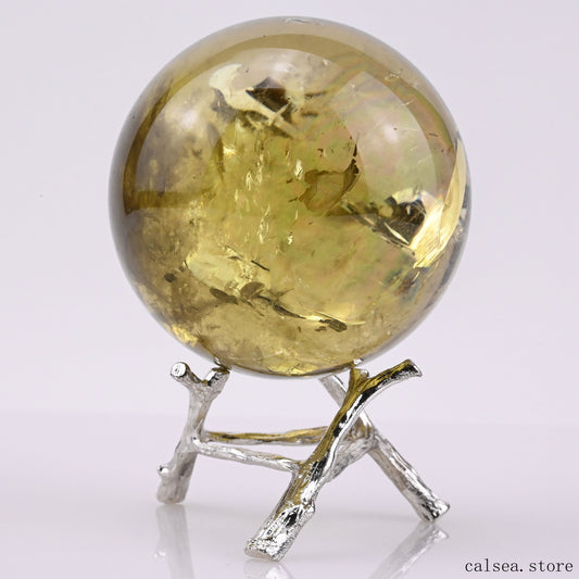 2.66'' Stunning Rainbow Citrine Sphere Crystal Healing Hand Carved Sphere/Ball