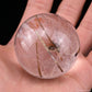 1.87'' Rainbow Copper Rutile With Black Mica Sphere Crystal Healing Hand Carved Sphere/Ball