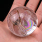 1.87'' Rainbow Copper Rutile With Black Mica Sphere Crystal Healing Hand Carved Sphere/Ball