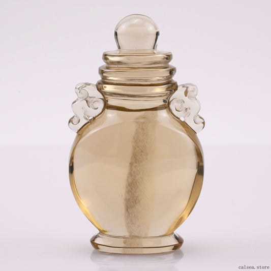 Citrine Quartz Vase Sculpture Crystal Healing Hand Carved