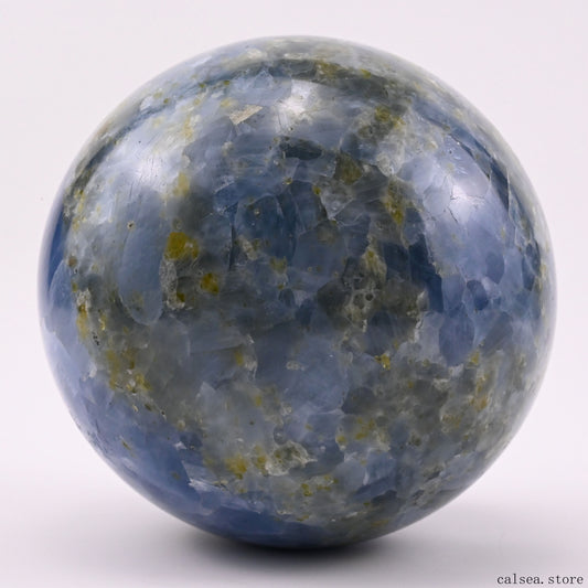 3.85'' Gemstone Blue Kynite Sphere Crystal Healing Hand Carved Sphere/Ball